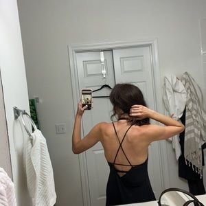 XS black Lululemon strappy tank with built in bra
